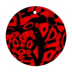 Red design Round Ornament (Two Sides) 