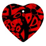 Red design Heart Ornament (2 Sides)
