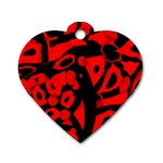 Red design Dog Tag Heart (One Side)