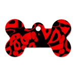 Red design Dog Tag Bone (One Side)