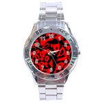 Red design Stainless Steel Analogue Watch
