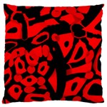 Red design Large Flano Cushion Case (One Side)