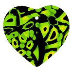 Green neon abstraction Ornament (Heart) 