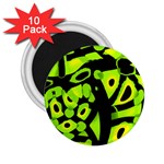 Green neon abstraction 2.25  Magnets (10 pack) 