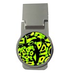 Green neon abstraction Money Clips (Round) 