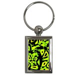 Green neon abstraction Key Chains (Rectangle) 