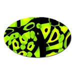 Green neon abstraction Oval Magnet