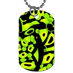 Green neon abstraction Dog Tag (Two Sides)