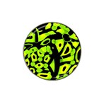 Green neon abstraction Hat Clip Ball Marker