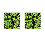 Green neon abstraction Cufflinks (Square)