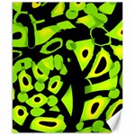 Green neon abstraction Canvas 8  x 10 