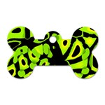 Green neon abstraction Dog Tag Bone (One Side)
