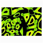 Green neon abstraction Large Glasses Cloth