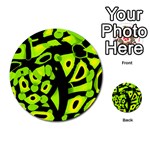 Green neon abstraction Multi-purpose Cards (Round) 