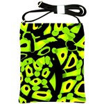 Green neon abstraction Shoulder Sling Bags