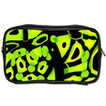 Green neon abstraction Toiletries Bags
