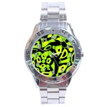 Green neon abstraction Stainless Steel Analogue Watch