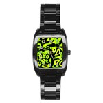 Green neon abstraction Stainless Steel Barrel Watch