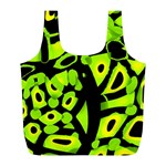 Green neon abstraction Full Print Recycle Bags (L) 