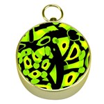 Green neon abstraction Gold Compasses