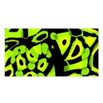 Green neon abstraction Satin Shawl
