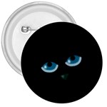 Halloween - black cat - blue eyes 3  Buttons