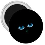 Halloween - black cat - blue eyes 3  Magnets