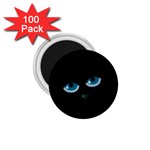Halloween - black cat - blue eyes 1.75  Magnets (100 pack) 