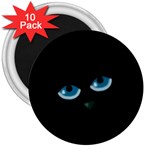 Halloween - black cat - blue eyes 3  Magnets (10 pack) 