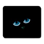 Halloween - black cat - blue eyes Large Mousepads