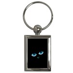 Halloween - black cat - blue eyes Key Chains (Rectangle) 