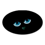 Halloween - black cat - blue eyes Oval Magnet