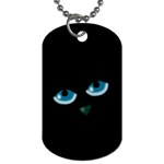 Halloween - black cat - blue eyes Dog Tag (One Side)