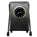 Halloween - black cat - blue eyes Pen Holder Desk Clocks