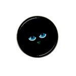 Halloween - black cat - blue eyes Hat Clip Ball Marker