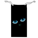Halloween - black cat - blue eyes Jewelry Bags