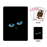 Halloween - black cat - blue eyes Playing Card