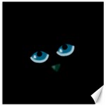 Halloween - black cat - blue eyes Canvas 12  x 12  