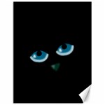 Halloween - black cat - blue eyes Canvas 12  x 16  
