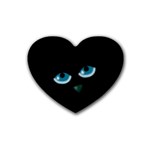 Halloween - black cat - blue eyes Heart Coaster (4 pack) 