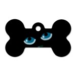 Halloween - black cat - blue eyes Dog Tag Bone (One Side)