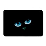 Halloween - black cat - blue eyes Small Doormat 
