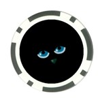 Halloween - black cat - blue eyes Poker Chip Card Guards