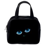 Halloween - black cat - blue eyes Classic Handbags (One Side)