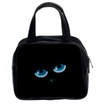 Halloween - black cat - blue eyes Classic Handbags (2 Sides)