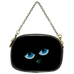Halloween - black cat - blue eyes Chain Purses (Two Sides) 