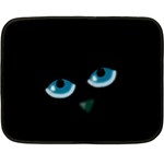 Halloween - black cat - blue eyes Fleece Blanket (Mini)