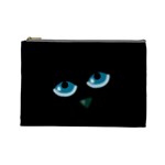 Halloween - black cat - blue eyes Cosmetic Bag (Large) 