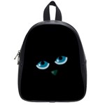Halloween - black cat - blue eyes School Bags (Small) 