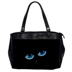 Halloween - black cat - blue eyes Office Handbags